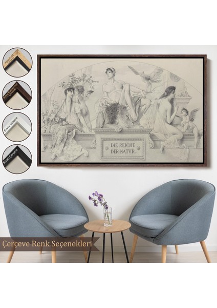 Çerçeveli Dekoratif Kanvas Tablo, Gustav Klimt - Doğaın Alemleri Tablosu - The Realms Of NATURE-7087
