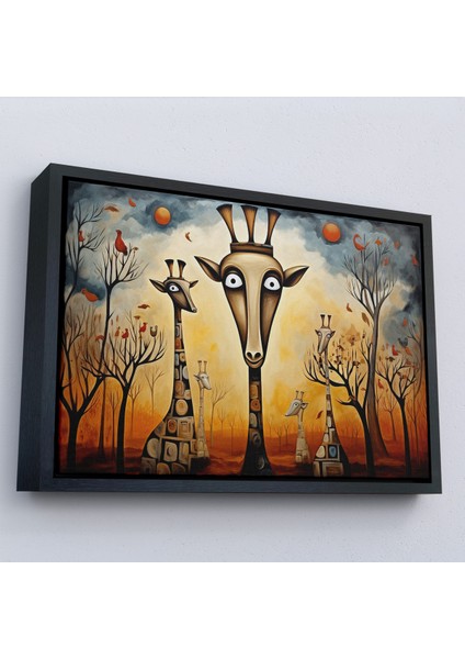 Çerçeveli Dekoratif Kanvas Tablo, Soyut Zürafalar TABLOSU-7216 fırsatları