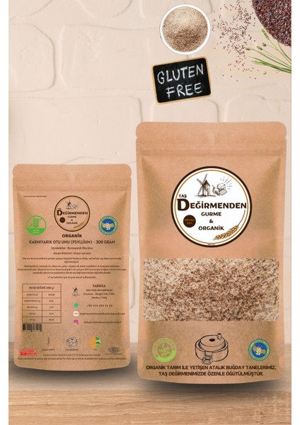 Taş Değirmenden Gurme & Organik Karnıyarık Otu Unu (PSYLLİUM) (GLUTEN IÇERMEZ) - 300 gram