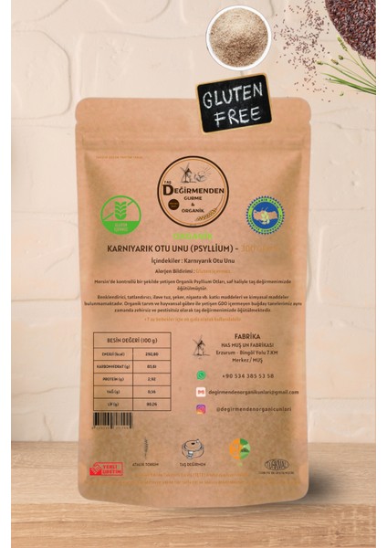 Taş Değirmenden Gurme & Organik Karnıyarık Otu Unu (PSYLLİUM) (GLUTEN IÇERMEZ) - 300 gram fiyatları