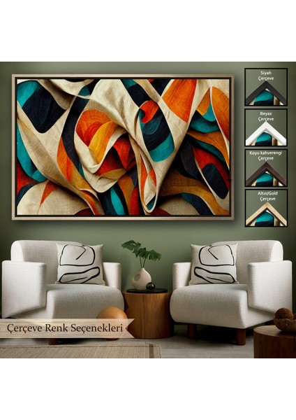 Çerçeveli Dekoratif Kanvas Tablo, Soyut Modern Fütüristik TABLO-7219
