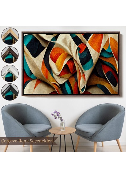 Çerçeveli Dekoratif Kanvas Tablo, Soyut Modern Fütüristik TABLO-7219