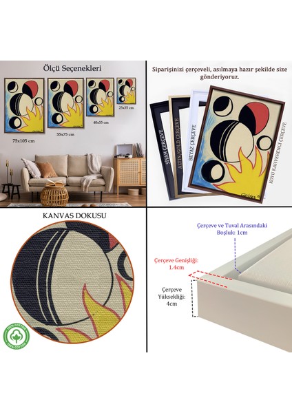 Çerçeveli Dekoratif Kanvas Tablo, Alexander Calder - Güneşin Arkasındaki Paskalya Yumurtaları -7286 indirimleri