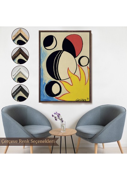 Çerçeveli Dekoratif Kanvas Tablo, Alexander Calder - Güneşin Arkasındaki Paskalya Yumurtaları -7286