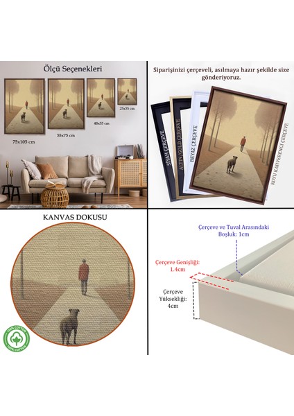 Çerçeveli Dekoratif Kanvas Tablo, Hiçliğe Yürüyen Yalnız Adam TABLO-7520 indirimleri