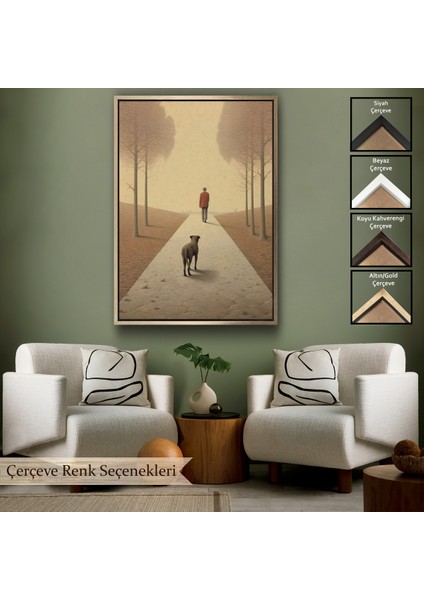 Çerçeveli Dekoratif Kanvas Tablo, Hiçliğe Yürüyen Yalnız Adam TABLO-7520