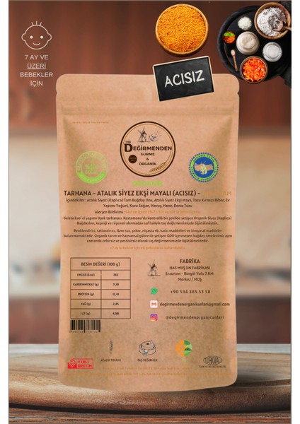 Atalık Tarhana Acısız - Siyez Unlu, Siyez Ekşi Mayalı - 500 Gram fiyatları