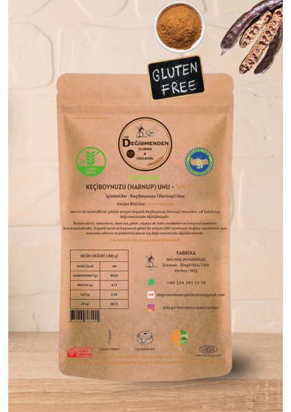 Keçiboynuzu (Harnup) Unu (Gluten İçermez) - 300 Gram fiyatları