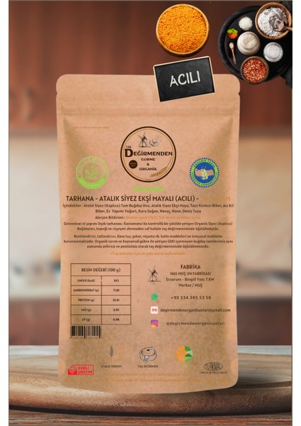 Atalık Tarhana Acılı - Siyez Unlu, Siyez Ekşi Mayalı - 500 Gram fiyatları