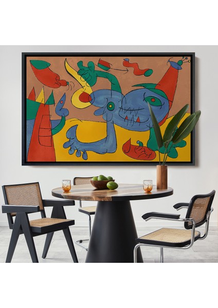 Çerçeveli Dekoratif Kanvas Tablo, Joan Miro Soyut Sanat TABLOSU-7068