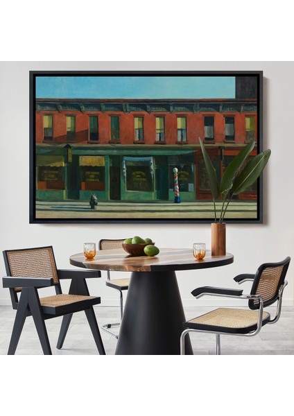 Çerçeveli Kanvas Tablo, Edward Hopper - Pazar Sabahının Erken Saatleri - Early Sunday MORNING-7069