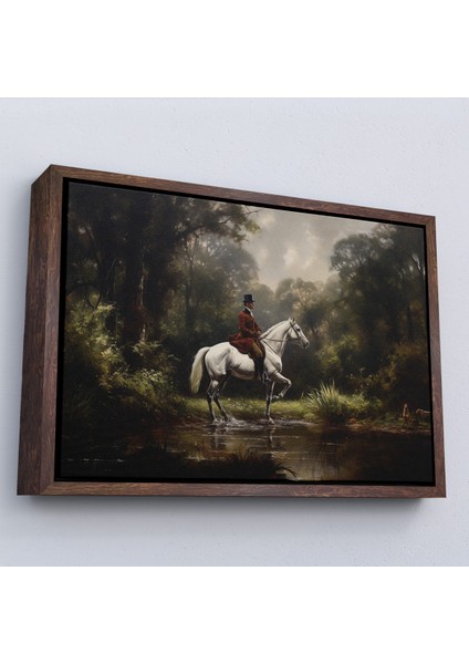 Çerçeveli Dekoratif Kanvas Tablo, Beyaz At Üzerinde Soylu TABLOSU-7024 fiyatları