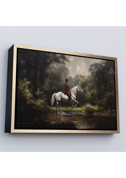 Çerçeveli Dekoratif Kanvas Tablo, Beyaz At Üzerinde Soylu TABLOSU-7024 modelleri