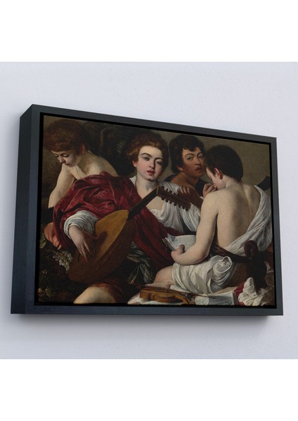 Çerçeveli Dekoratif Kanvas Tablo, Caravaggio - Müzisyenler Tablo - The MUSICIANS-7144