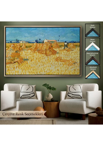 Çerçeveli Dekoratif Kanvas Tablo, Vincent Van Gogh Provencede Hasat TABLO-7148