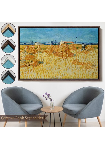 Çerçeveli Dekoratif Kanvas Tablo, Vincent Van Gogh Provencede Hasat TABLO-7148