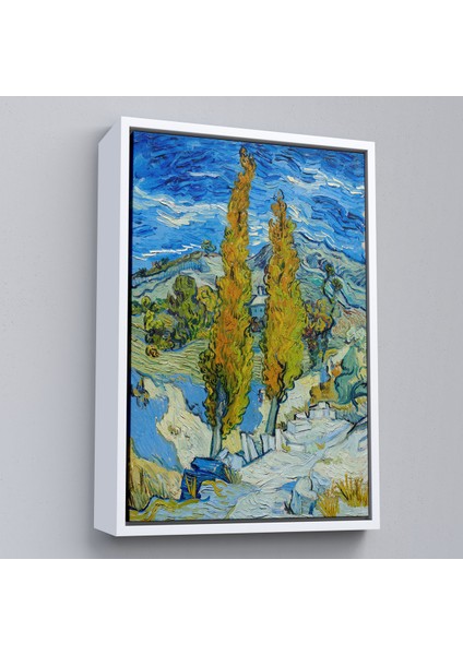 Çerçeveli Kanvas Tablo, Vincent Van Gogh -Saint-Rémy Yakınlarındaki Alpillesde Iki Kavak -7455
