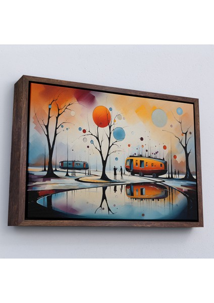 Çerçeveli Dekoratif Kanvas Tablo, Kandinsky Soyut Kampçı Kış Manzara TABLOSU-7247 fiyatları