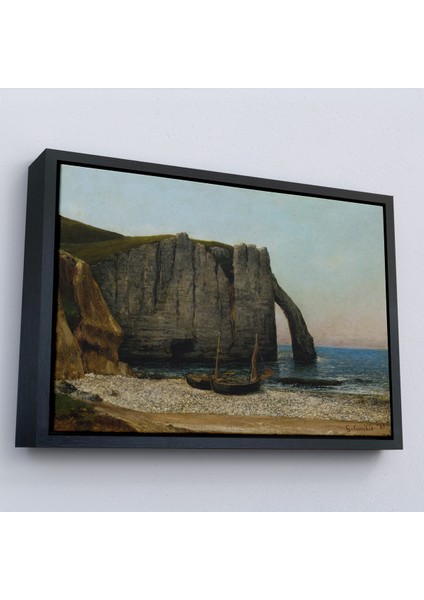 Çerçeveli Dekoratif Kanvas Tablo, Gustave Courbet - Etretat Kayalıkları TABLOSU-7073