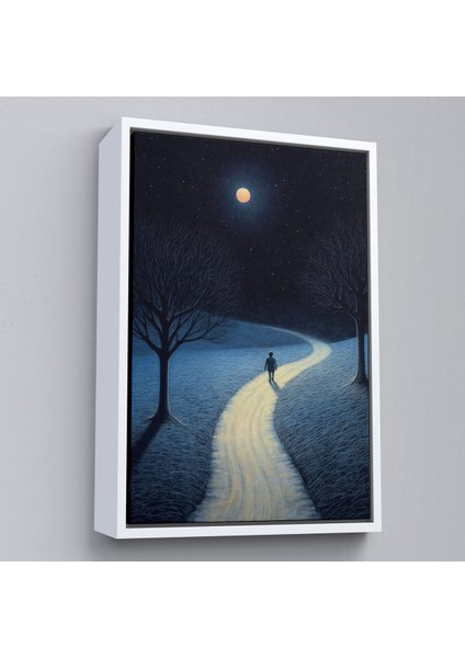 Çerçeveli Dekoratif Kanvas Tablo, Ay Işığına Yürüyen Adam TABLO-7519 fırsatları