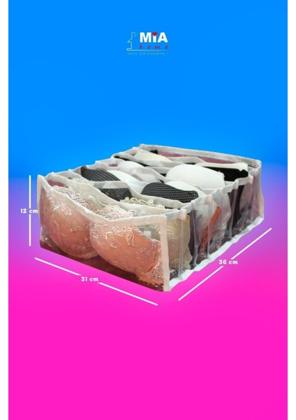 Genis Boy Sütyen Düzenleyici, Çekmece ve Organizer, Akordiyon Tasarım, Gri