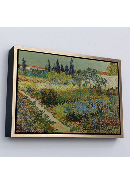 Çerçeveli Dekoratif Kanvas Tablo, Vincent Van Gogh - Çiçek Bahçesi - Flowering Garden With PATH-7182