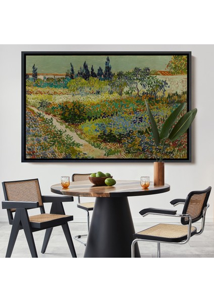 Çerçeveli Dekoratif Kanvas Tablo, Vincent Van Gogh - Çiçek Bahçesi - Flowering Garden With PATH-7182