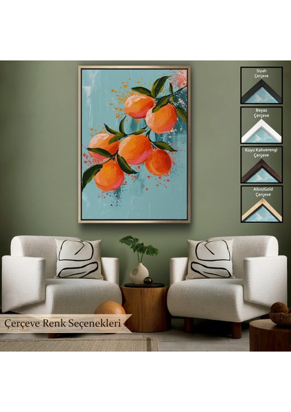 Çerçeveli Dekoratif Kanvas Tablo, Limon Dalı TABLO-7570