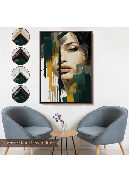 Çerçeveli Dekoratif Kanvas Tablo, Güzel Kadın TABLOSU-7572