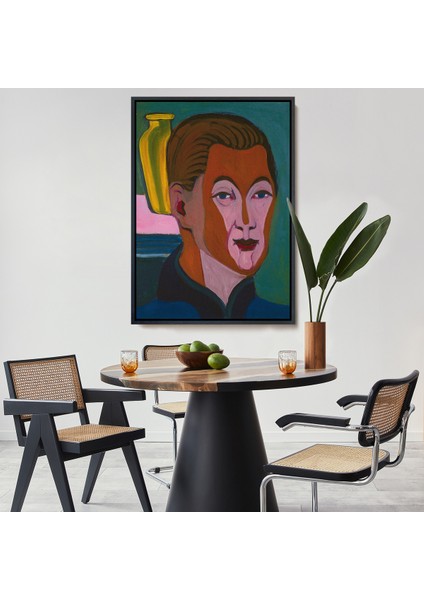 Çerçeveli Dekoratif Kanvas Tablo, Ernst Ludwig Kirchner - Ressamın Başkanı TABLOSU-7406