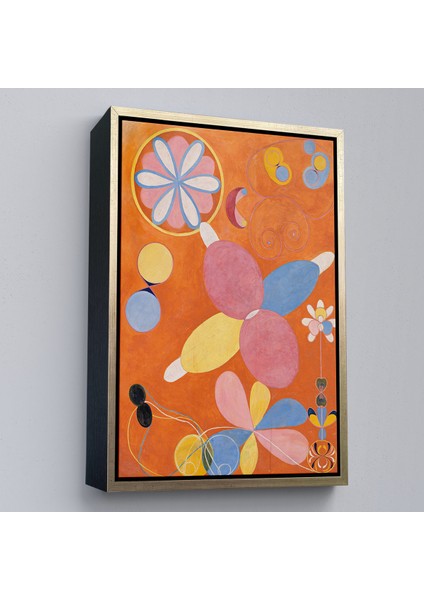 Çerçeveli Dekoratif Kanvas Tablo, Hilma Af Klint - Turuncu Tablo - The Ten Largest NO-7435