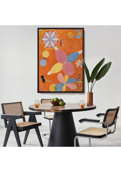 Çerçeveli Dekoratif Kanvas Tablo, Hilma Af Klint - Turuncu Tablo - The Ten Largest NO-7435