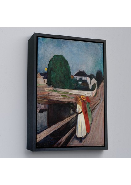 Çerçeveli Dekoratif Kanvas Tablo, Edvard Munch - Köprüdeki Kızlar - The Girls On The BRIDGE-7429 modelleri