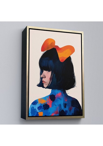 Çerçeveli Dekoratif Kanvas Tablo, Küt Saçlı Güzel Kadın TABLOSU-7607 modelleri