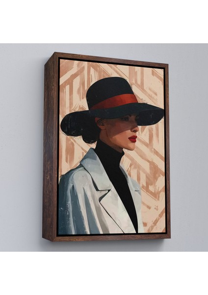 Çerçeveli Dekoratif Kanvas Tablo, Güzel Retro Kadın TABLOSU-7595 fiyatları