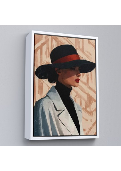 Çerçeveli Dekoratif Kanvas Tablo, Güzel Retro Kadın TABLOSU-7595 fırsatları