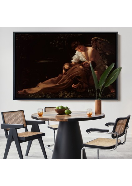 Çerçeveli Dekoratif Kanvas Tablo, Caravaggio - Saint Francis Of Assisi In Ecstasy TABLO-7123