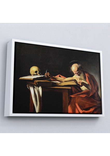 Çerçeveli Dekoratif Kanvas Tablo, Caravaggio - Saint Jerome Yazma TABLO-7124 fırsatları