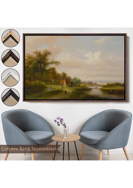 Çerçeveli Dekoratif Kanvas Tablo, Ortaçağ Rusyası Köy Evi Manzarası TABLO-7021