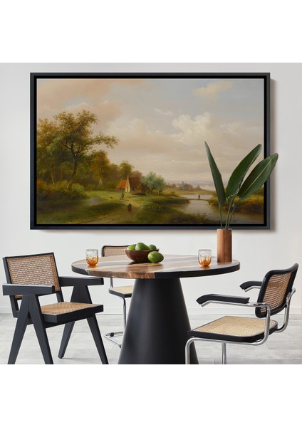 Çerçeveli Dekoratif Kanvas Tablo, Ortaçağ Rusyası Köy Evi Manzarası TABLO-7021