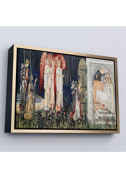 Çerçeveli Dekoratif Kanvas Tablo, William Morris Kutsal Kase TABLOSU-7033