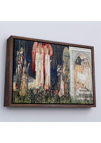 Çerçeveli Dekoratif Kanvas Tablo, William Morris Kutsal Kase TABLOSU-7033 fiyatları