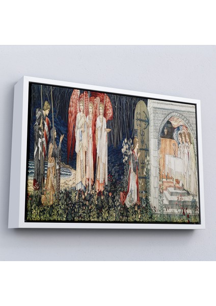 Çerçeveli Dekoratif Kanvas Tablo, William Morris Kutsal Kase TABLOSU-7033 fırsatları