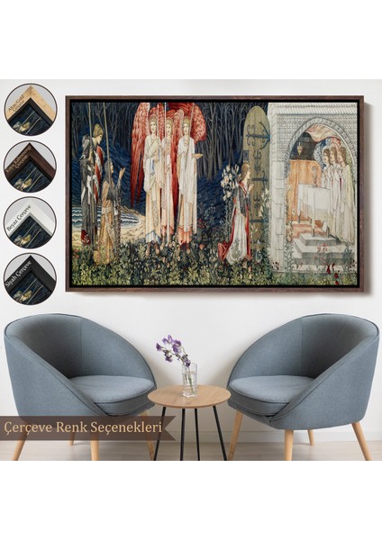 Çerçeveli Dekoratif Kanvas Tablo, William Morris Kutsal Kase TABLOSU-7033