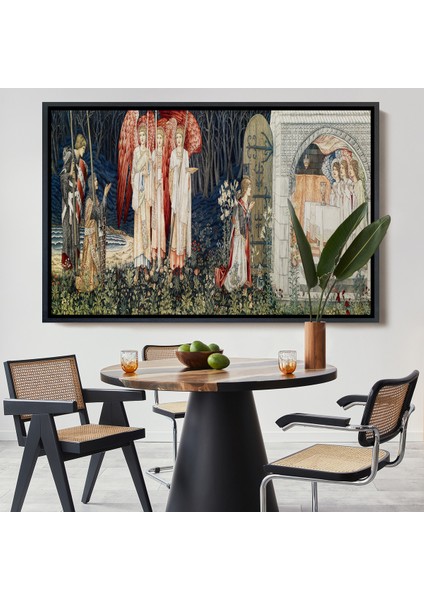 Çerçeveli Dekoratif Kanvas Tablo, William Morris Kutsal Kase TABLOSU-7033