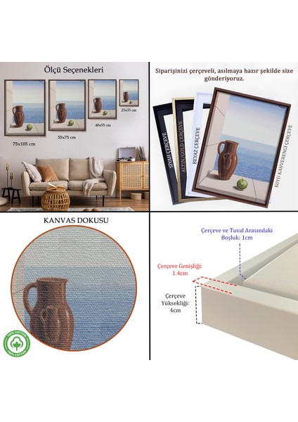 Çerçeveli Dekoratif Kanvas Tablo, Rene Magritte - Stimülasyon Hedefi TABLOSU-7412 indirimleri