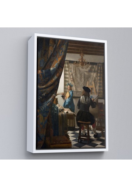 Çerçeveli Dekoratif Kanvas Tablo, Johannes Vermeer - Resim Çizme TABLOSU-7422