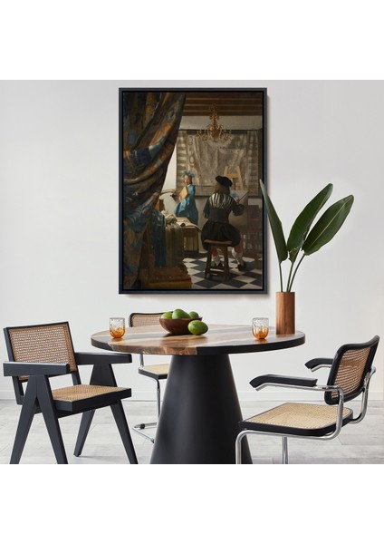 Çerçeveli Dekoratif Kanvas Tablo, Johannes Vermeer - Resim Çizme TABLOSU-7422