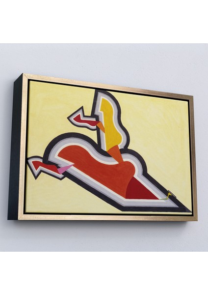 Çerçeveli Kanvas Tablo, Joseph Schillinger - Ritim Çalışması - Study In Rhythm: Red And GOLD-7136 modelleri