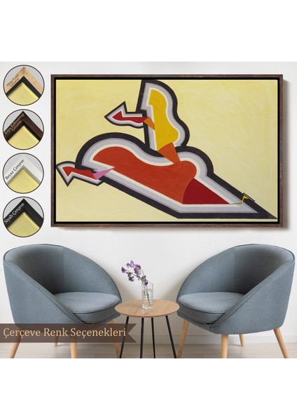 Çerçeveli Kanvas Tablo, Joseph Schillinger - Ritim Çalışması - Study In Rhythm: Red And GOLD-7136